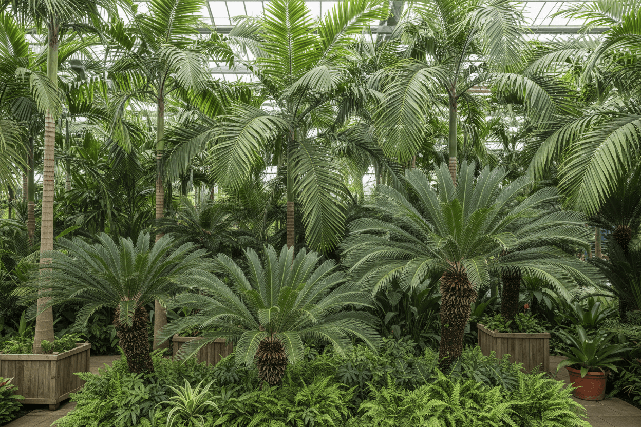 palm and cycads trees collection